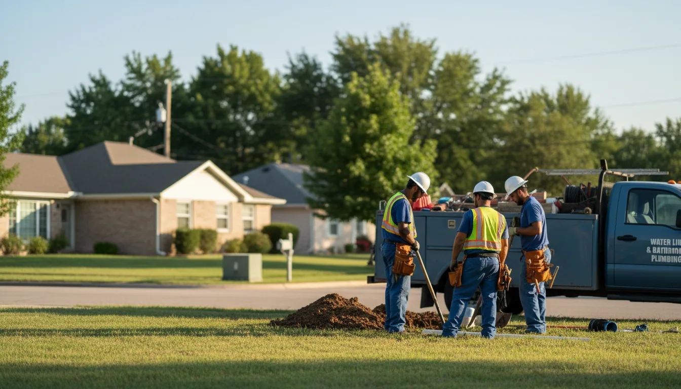 Residential water line and bathroom plumbing service in Tyro, KS